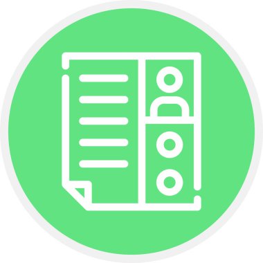 CV Satır Çemberi Basit Simge, Vektör İllüstrasyonu