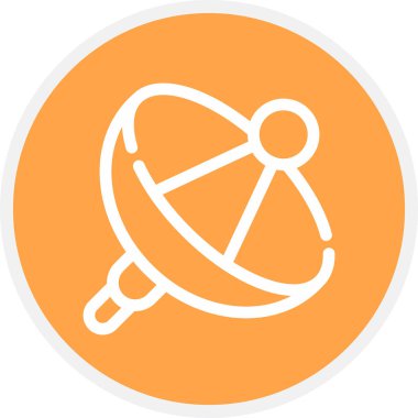 Radar Çizgisi Çemberi Basit Simge, Vektör İllüstrasyonu