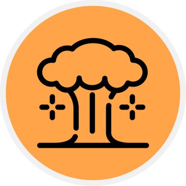 Nükleer Patlama Hattı Çemberi Basit Simge, Vektör Resimleri