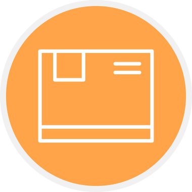 Kutu Satırı Çemberi Basit Simge, Vektör İllüstrasyonu