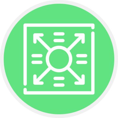 Alan Çizgisi Çemberi Basit Simge, Vektör Resimleri