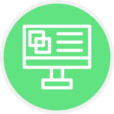 D Tasarım Satırı Çemberi Basit Simge, Vektör İllüstrasyonu