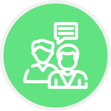 İletişim Hattı Çemberi Basit Simge, Vektör İllüstrasyonu