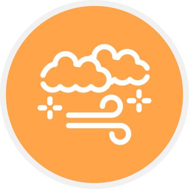 Windy Line Circle Basit Simge, Vektör İllüstrasyonu