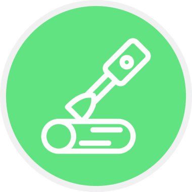 Tahta Oyma Çizgisi Çemberi Basit Simge, Vektör İllüstrasyonu