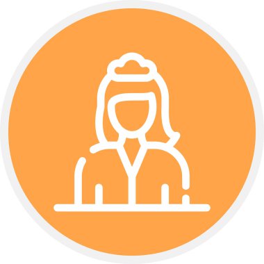 Hizmetçi Satırı Çemberi Basit Simge, Vektör İllüstrasyonu