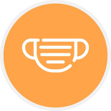 Maske Çizgisi Çemberi Basit Simge, Vektör Resimleri