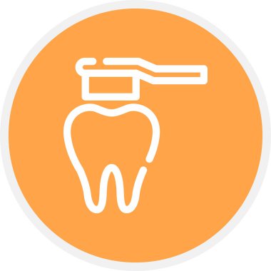 Diş fırçası Çizgisi Çemberi Basit Simge, Vektör İllüstrasyonu