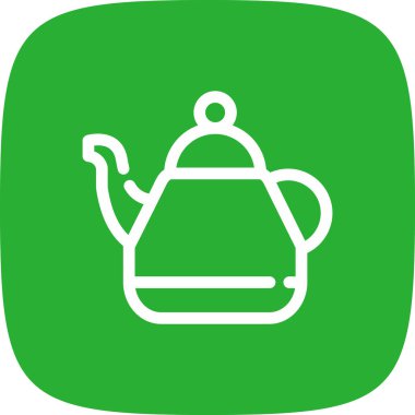 Çaydanlık basit simgesi, vektör çizim