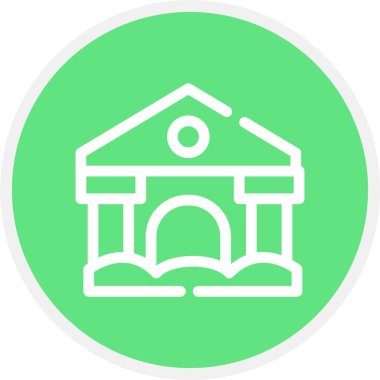 İnşa Satırı Çemberi Basit Simge, Vektör İllüstrasyonu