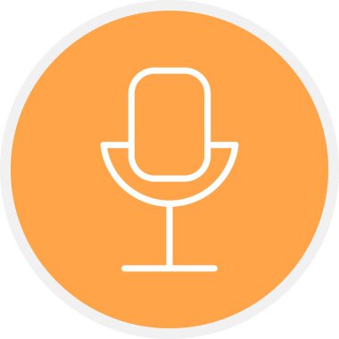 Mikrofon Hattı Çemberi Basit Simge, Vektör Resimleri