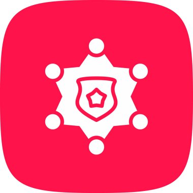 Şerif Rozeti Simge Simgesi, Vektör İllüstrasyonu