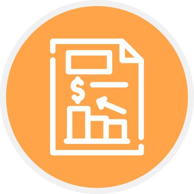 Yatırım Satırı Çemberi Basit Simge, Vektör İllüstrasyonu