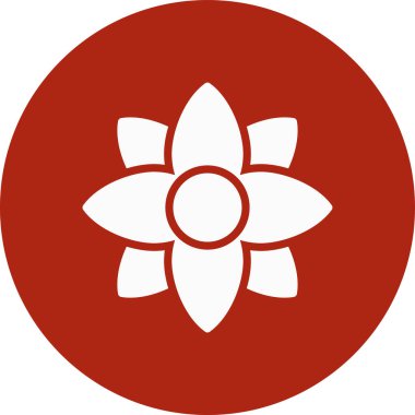 Çiçek süsü düz vektör simgesi.