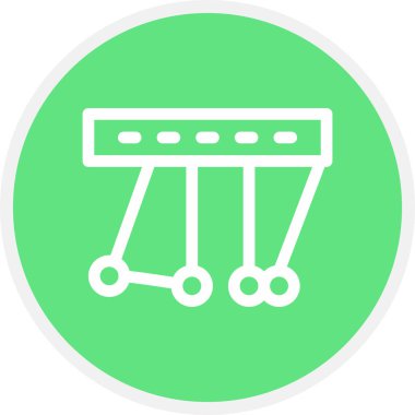 Newton Beşik Çizgisi Çemberi Basit Simge, Vektör İllüstrasyonu