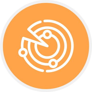 Radar Çizgisi Çemberi Basit Simge, Vektör İllüstrasyonu