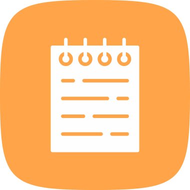 Not Defteri basit simgesi, vektör çizim