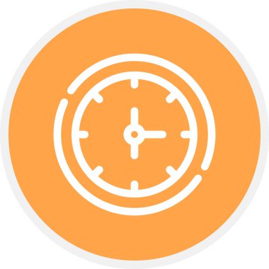 Saat Çizgisi Çemberi Basit Simge, Vektör Resimleri