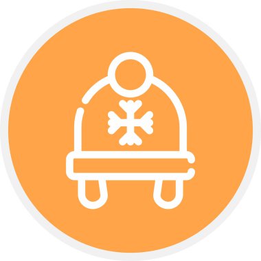 Şapka Satırı Çemberi Basit Simge, Vektör İllüstrasyonu