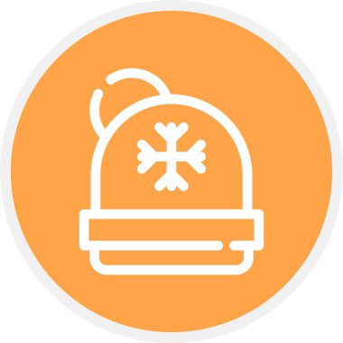 Beanie Line Circle Basit Simge, Vektör İllüstrasyonu