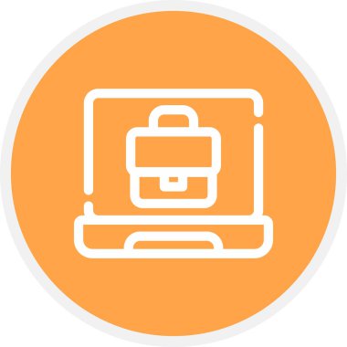 İş Satırı Çemberi Basit Simge, Vektör İllüstrasyonu