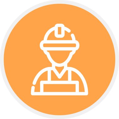 Çalışma Çizgisi Çemberi Basit Simge, Vektör İllüstrasyonu