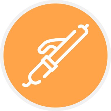 Curling Demir Hat Çemberi Basit Simge, Vektör İllüstrasyonu