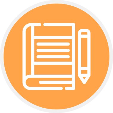 Sanat Kitabı Satırı Çemberi Basit Simge, Vektör İllüzyonu