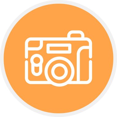 Tek kullanımlık Kamera Hattı Çemberi Basit Simge, Vektör Resimleri