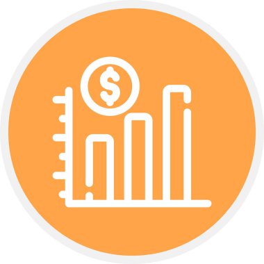 İstatistikler Satır Çemberi Basit Simge, Vektör İllüstrasyonu