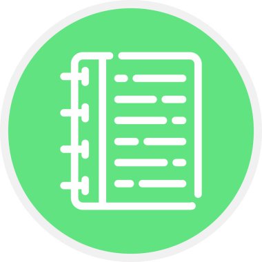 Not Çizgisi Çemberi Basit Simge, Vektör İllüstrasyonu