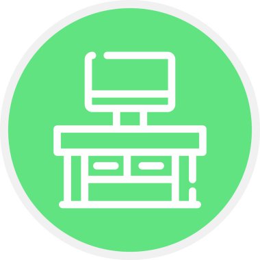 Çalışma Alanı Çizgisi Çemberi Basit Simge, Vektör Resimleri