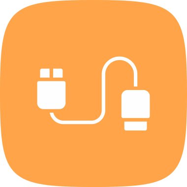 Kablo Basit Simgesi, Vektör İllüstrasyonu