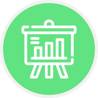 Projektör Ekran Çizgisi Çemberi Basit Simge, Vektör Resimleri