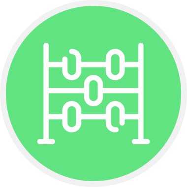 Abaküs Çizgisi Çemberi Basit Simge, Vektör İllüstrasyonu