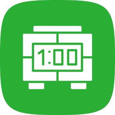 Dijital Saat Basit Simgesi, Vektör İllüstrasyonu