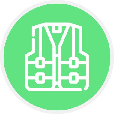 Yelek Satırı Çemberi Basit Simge, Vektör İllüstrasyonu