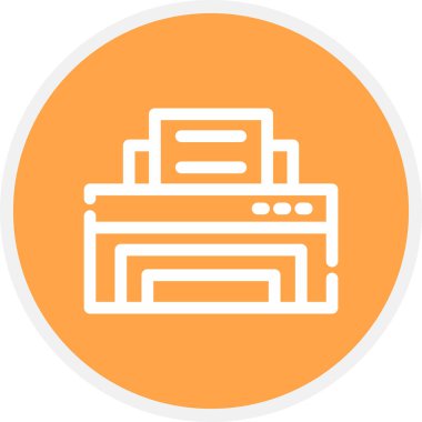 Yazıcı Satırı Çemberi Basit Simge, Vektör Resimleri