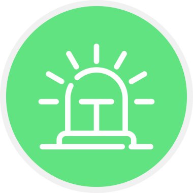 Siren Hattı Çemberi Basit Simge, Vektör İllüstrasyonu