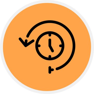 Geçmişteki Satır Çemberi Basit Simge, Vektör Resimleri