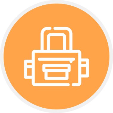 Poşet Hattı Çemberi Basit Simge, Vektör İllüstrasyonu