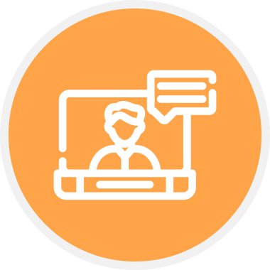 Video Konferans Satırı Çemberi Basit Simge, Vektör Resimleri