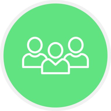 Takım Çizgisi Çemberi Basit Simge, Vektör İllüstrasyonu