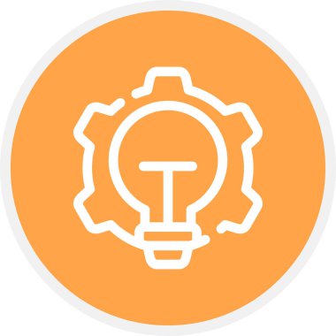 Çözüm Çizgisi Çemberi Basit Simge, Vektör İllüstrasyonu