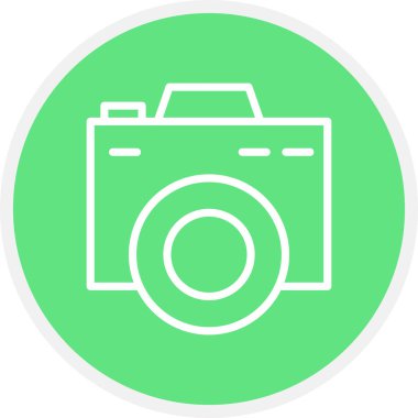 Kamera Hattı Çemberi Basit Simge, Vektör Resimleri