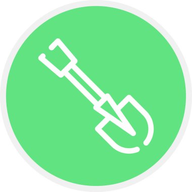 Kürek Çizgisi Çemberi Basit Simge, Vektör İllüstrasyonu