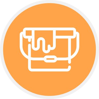 Boya Çizgisi Çemberi Basit Simge, Vektör İllüstrasyonu