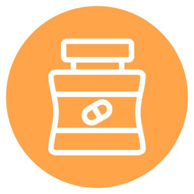 Medicine Line Circle Basit Simge, Vektör İllüstrasyonu