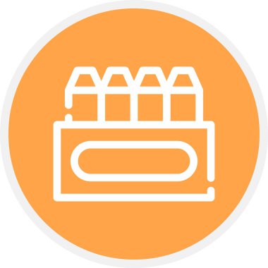 Pastel Boya Çizgisi Çemberi Basit Simge, Vektör Resimleri