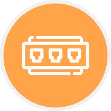 Hub Çizgisi Çemberi Basit Simge, Vektör İllüstrasyonu